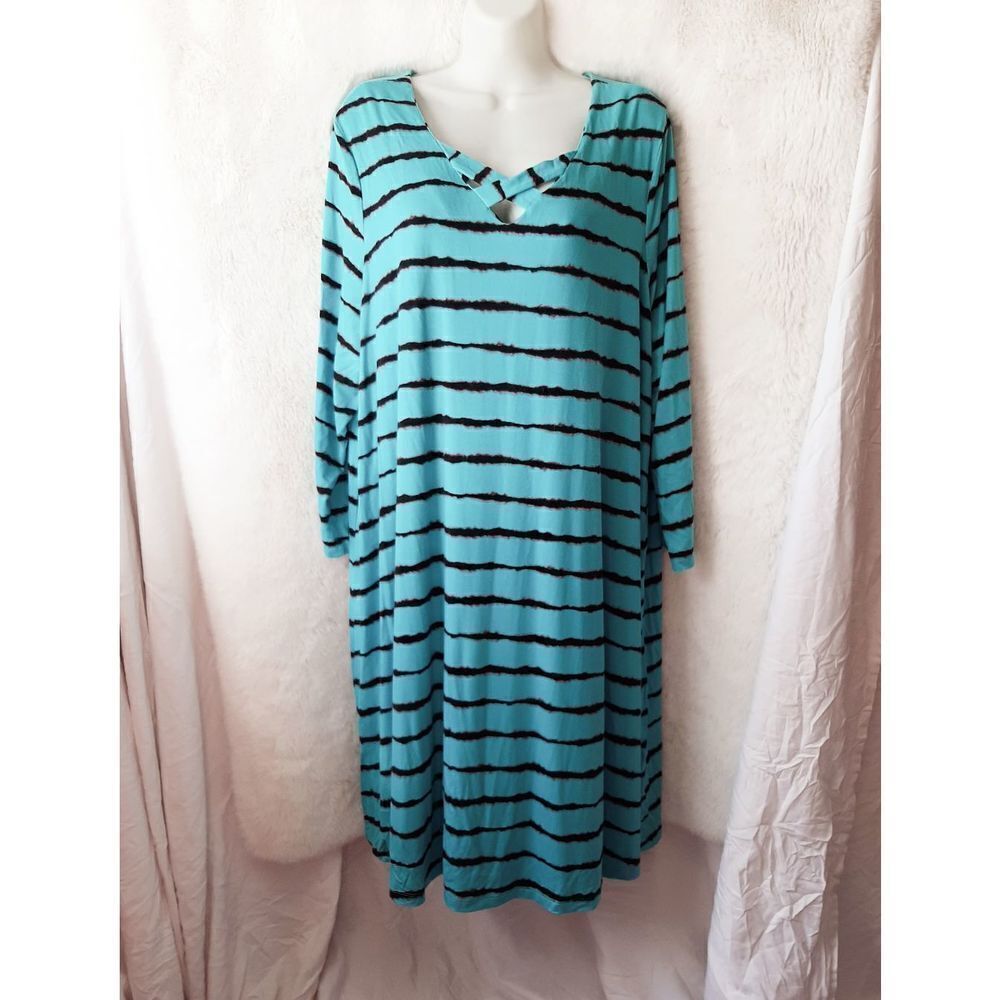Kim Rogers Blue teal XL tie dye dress